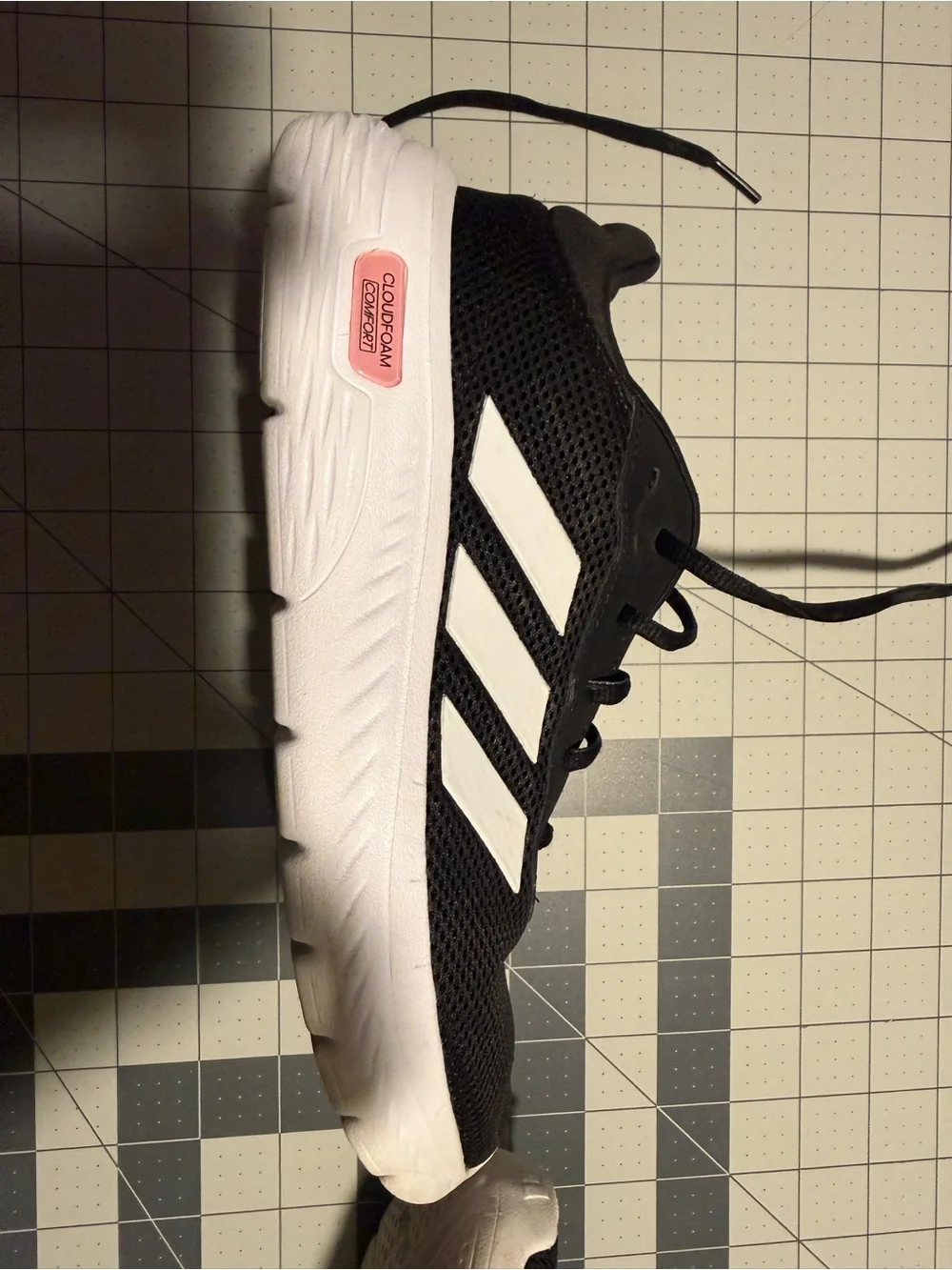 adidas‎ Black Athletic Sneakers with White Soles and Pink Logo